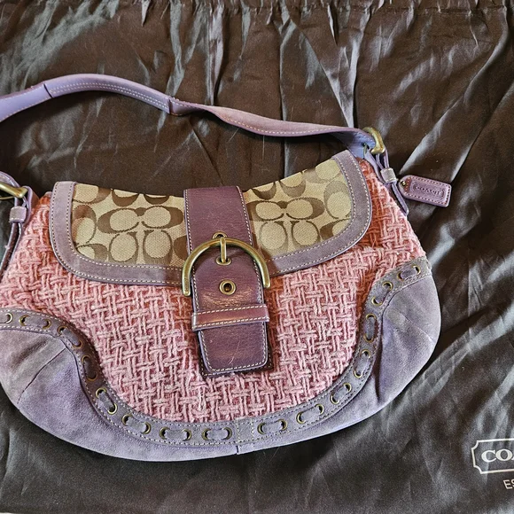 RARE Authentic Vintage Coach Signature Bag - Picture 1 of 13